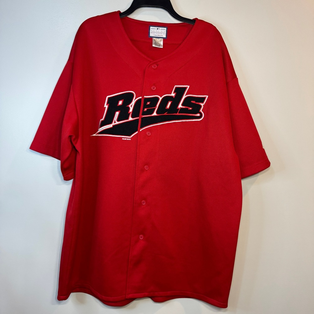 Cincinnati Reds Baseball Jersey Majestic Athletic Mens XL Red Button Up‎ MLB